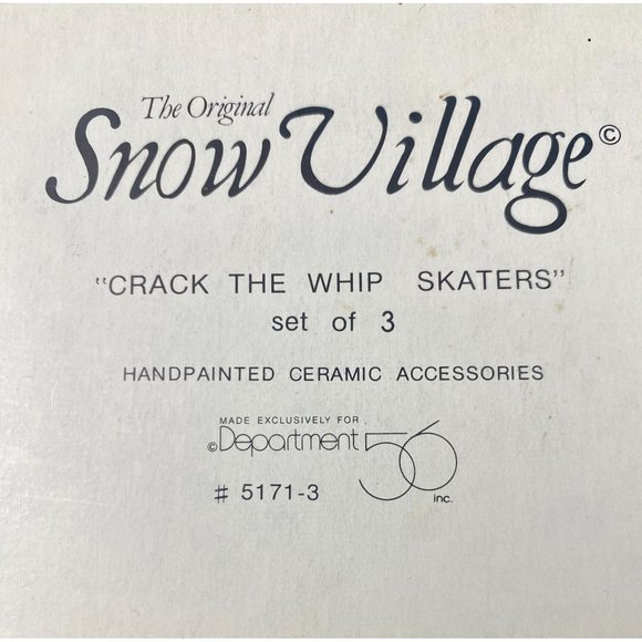 Department 56, Crack The Whip Skaters, set of 3 figures #5171-3, w box, RETIRED - Picture 6 of 10